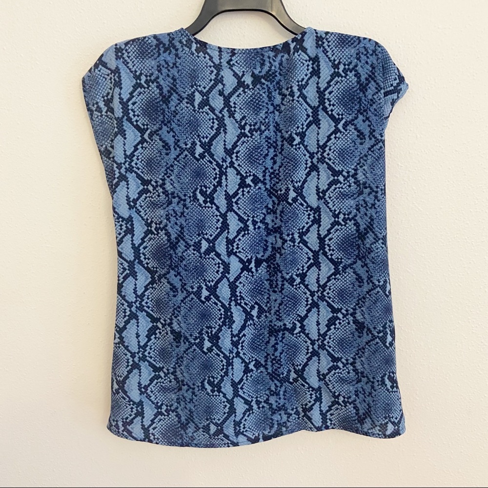 Michael Kors Blue Python Snake Print Surplice Wra… - image 4